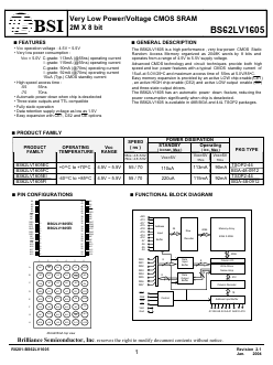 BS62LV1605FC-55 Datasheet PDF Brilliance Semiconductor