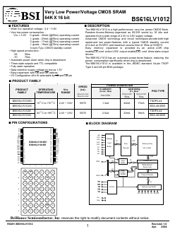 BS616LV1012ECP55 Datasheet PDF Brilliance Semiconductor