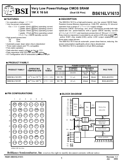 BS616LV1613FCP70 Datasheet PDF Brilliance Semiconductor