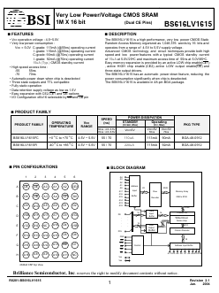 BS616LV1615FC-70 Datasheet PDF Brilliance Semiconductor