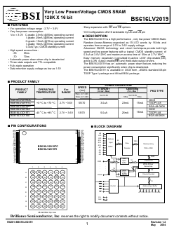BS616LV2019AI Datasheet PDF Brilliance Semiconductor