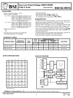 BS616LV8016FI Datasheet PDF Brilliance Semiconductor