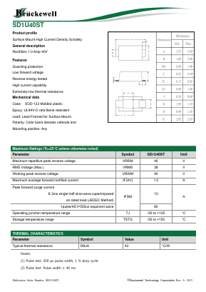 SD1U40ST Datasheet PDF Bruckewell Technology LTD