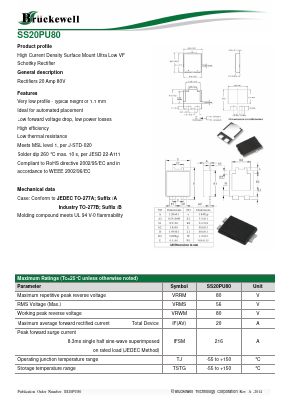 SS20PU80 Datasheet PDF Bruckewell Technology LTD