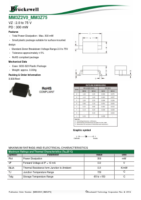 MM3Z5V1 Datasheet PDF Bruckewell Technology LTD