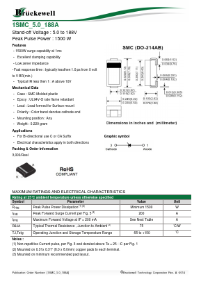 1SMC78A Datasheet PDF Bruckewell Technology LTD