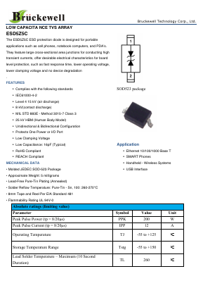 ESD5Z5C Datasheet PDF Bruckewell Technology LTD