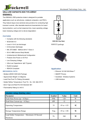 ESD05CL Datasheet PDF Bruckewell Technology LTD