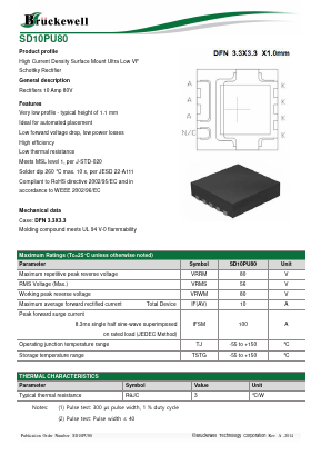 SD10PU80 Datasheet PDF Bruckewell Technology LTD
