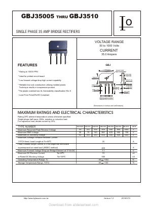 GBJ3504 Datasheet PDF Bytesonic Electronics Co., Ltd.