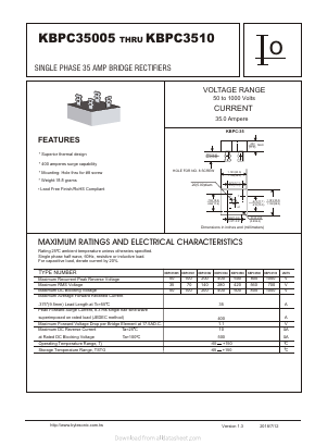 KBPC3501 Datasheet PDF Bytesonic Electronics Co., Ltd.