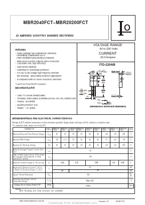 MBR20100FCT Datasheet PDF Bytes