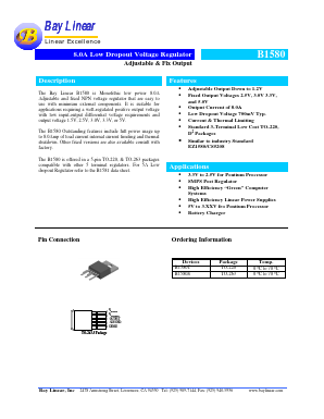 B1580S-3.3 Datasheet PDF Bay Linear