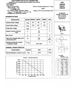 2N6438 Datasheet PDF Boca Semiconductor