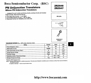2N2646 Datasheet PDF Boca Semiconductor