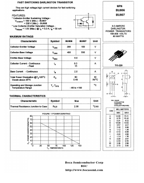 BU807 Datasheet PDF Boca Semiconductor