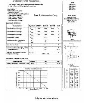 2N6677 Datasheet PDF Boca Semiconductor