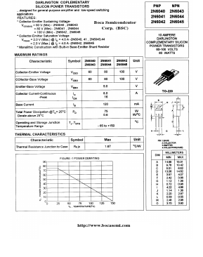 2N6045 Datasheet PDF Boca Semiconductor