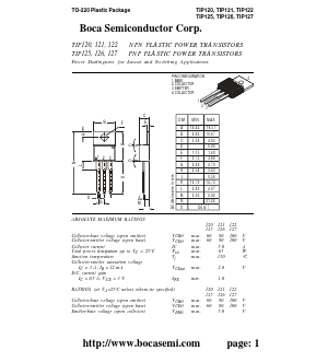 TIP121 Datasheet PDF Boca Semiconductor