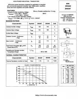 2N4342 Datasheet PDF Boca Semiconductor