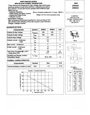 2N6542 Datasheet PDF Boca Semiconductor