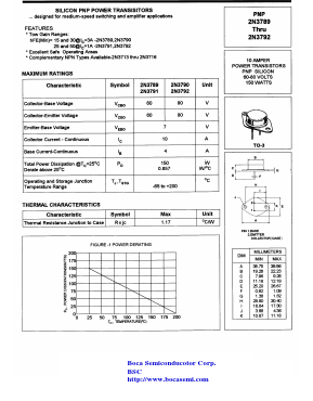 2N3789 Datasheet PDF Boca Semiconductor