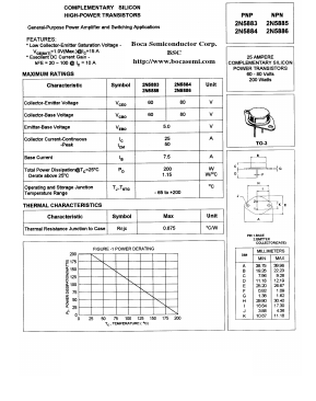 2N5883 Datasheet PDF Boca Semiconductor
