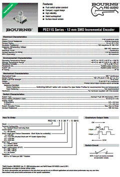 PEC11S-9220F-S0015 Datasheet PDF Bourns, Inc