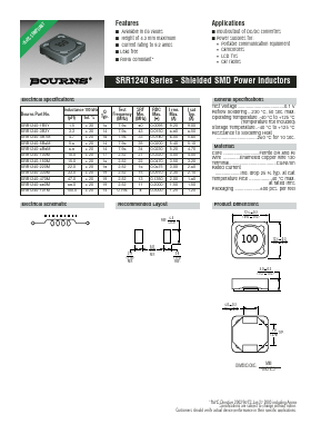 SRR1240-6R8M Datasheet PDF Bourns, Inc