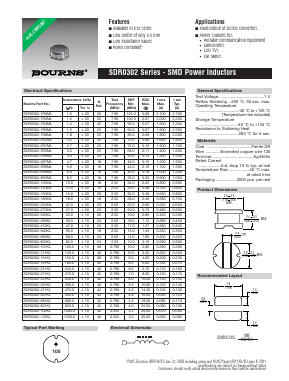 SDR0302-180ML Datasheet PDF Bourns, Inc