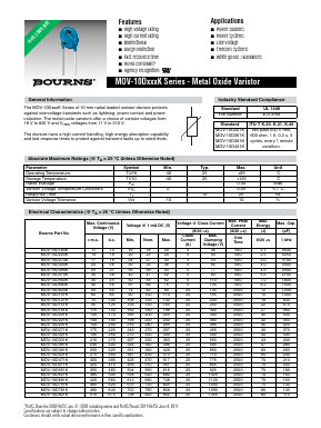 MOV-10D680KTR Datasheet PDF Bourns, Inc