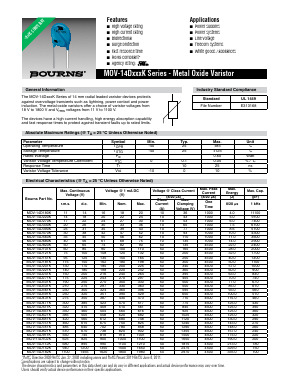 MOV-14D112K Datasheet PDF Bourns, Inc