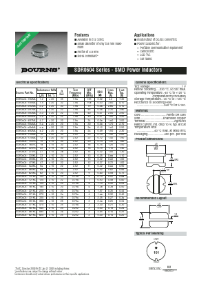 SDR0604-821KL Datasheet PDF Bourns, Inc
