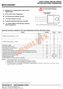 BD243C Datasheet PDF Bourns, Inc