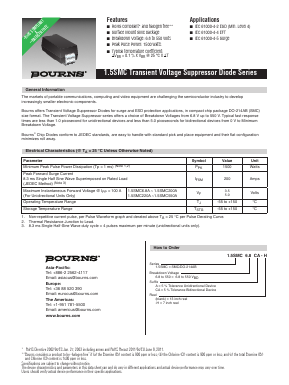 1.5SMC91A Datasheet PDF Bourns, Inc