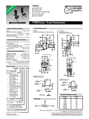 PTV09A-4220S-B102 Datasheet PDF Bourns, Inc