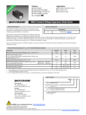SMAJ180A Datasheet PDF Bourns, Inc