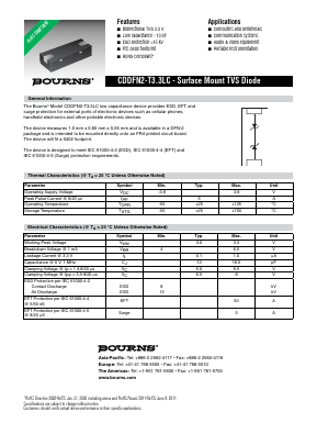 CDDFN2-T3.3LC Datasheet PDF Bourns, Inc