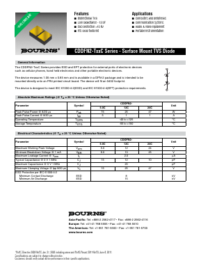 CDDFN2-T50C Datasheet PDF Bourns, Inc