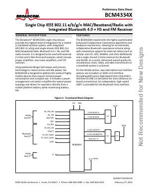 BCM4334X Datasheet PDF Broadcom Corporation