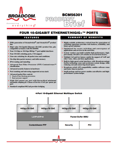 BCM56301 Datasheet PDF Broadcom Corporation