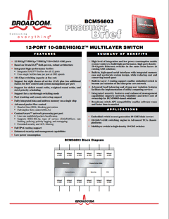 BCM56504 Datasheet PDF Broadcom Corporation