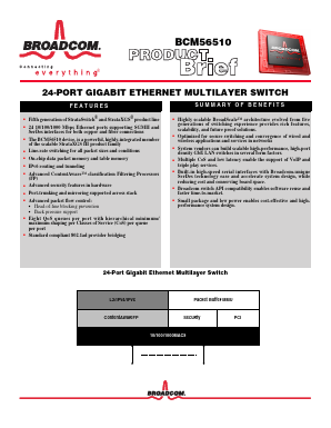 BCM56510 Datasheet PDF Broadcom Corporation