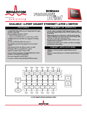 BCM5693 Datasheet PDF Broadcom Corporation