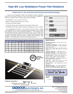 MV311 Datasheet PDF CADDOCK ELECTRONICS, INC.