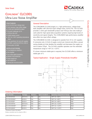 CLC1001 Datasheet PDF Cadeka Microcircuits LLC.
