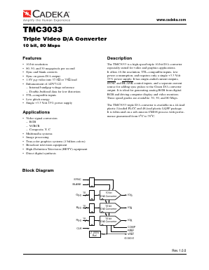 TMC3033R2C80 Datasheet PDF Cadeka Microcircuits LLC.