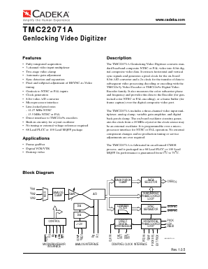 TMC22071AKHC Datasheet PDF Cadeka Microcircuits LLC.