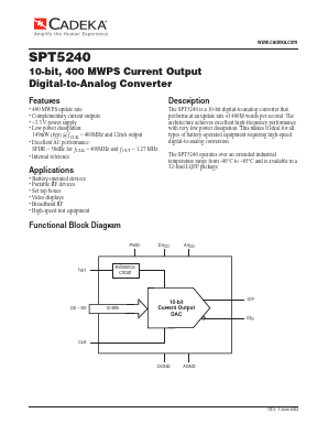 SPT5240 Datasheet PDF Cadeka Microcircuits LLC.