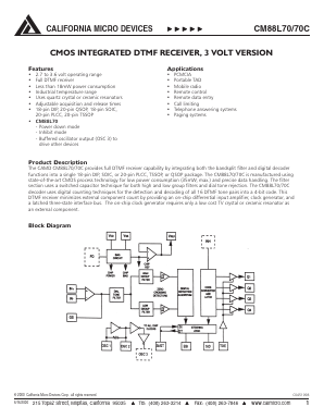 CM88L70CQI Datasheet PDF California Micro Devices Corp